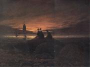 coucher de soleil sur la mer Caspar David Friedrich